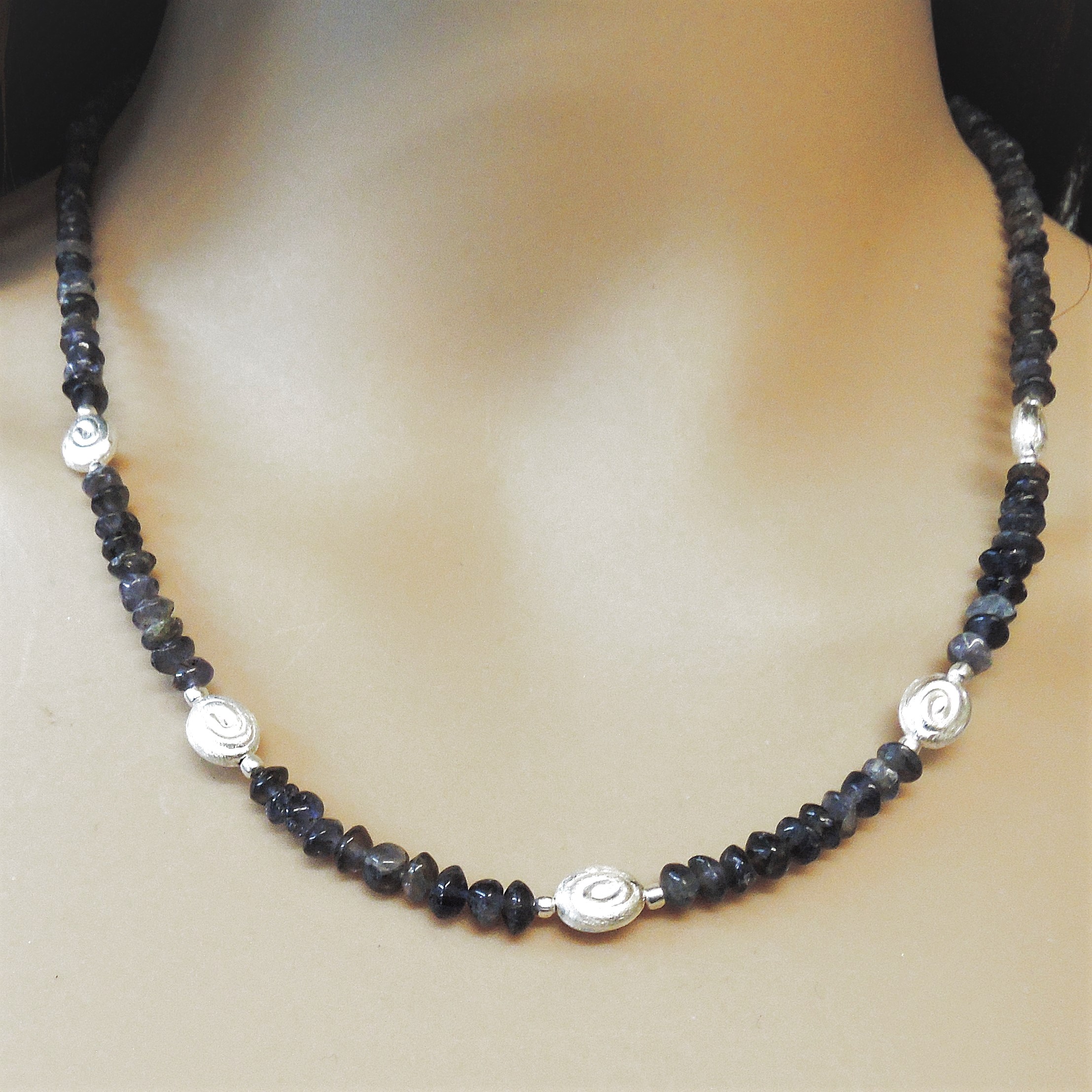 Edelsteinkette Saphir Linsen